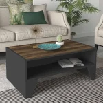 Τραπεζάκι σαλονιού Chester Megapap χρώμα ανθρακί - καρυδί 93,6x60x40εκ.