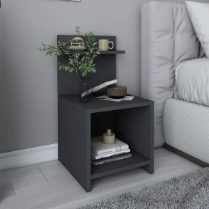 Κομοδίνο Ulman Megapap χρώμα ανθρακί 35x37x72εκ.