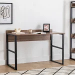 Γραφείο εργασίας Rana Megapap χρώμα καρυδί - μαύρο 120x60x78,8εκ.