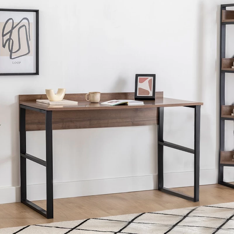 Γραφείο εργασίας Rana Megapap χρώμα καρυδί - μαύρο 120x60x78,8εκ.