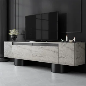 Έπιπλο τηλεόρασης Haven Megapap χρώμα travertine 180x30x50εκ.