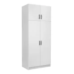 Ντουλάπα ρούχων Victoria Megapap δίφυλλη με πατάρι χρώμα λευκό 100x60x240εκ.