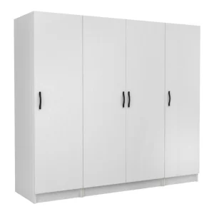 Ντουλάπα ρούχων Victoria Megapap τετράφυλλη χρώμα λευκό 200x60x181εκ.
