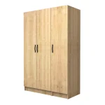 Ντουλάπα ρούχων Vivian Megapap τρίφυλλη χρώμα φυσικό οξιάς 120x51,8x181εκ.