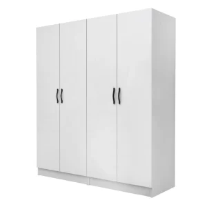 Ντουλάπα ρούχων Vivian Megapap τετράφυλλη χρώμα λευκό 160x51,8x181εκ.
