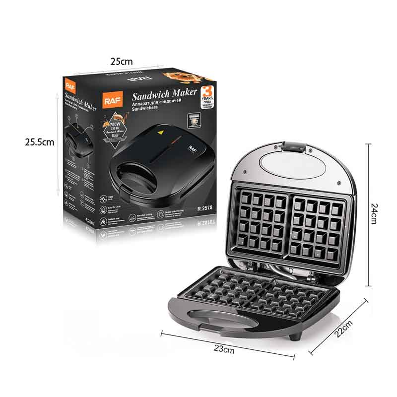 Διαθέτει αντικολλητικές πλάκες τύπου βάφλας που καθαρίζονται εύκολα