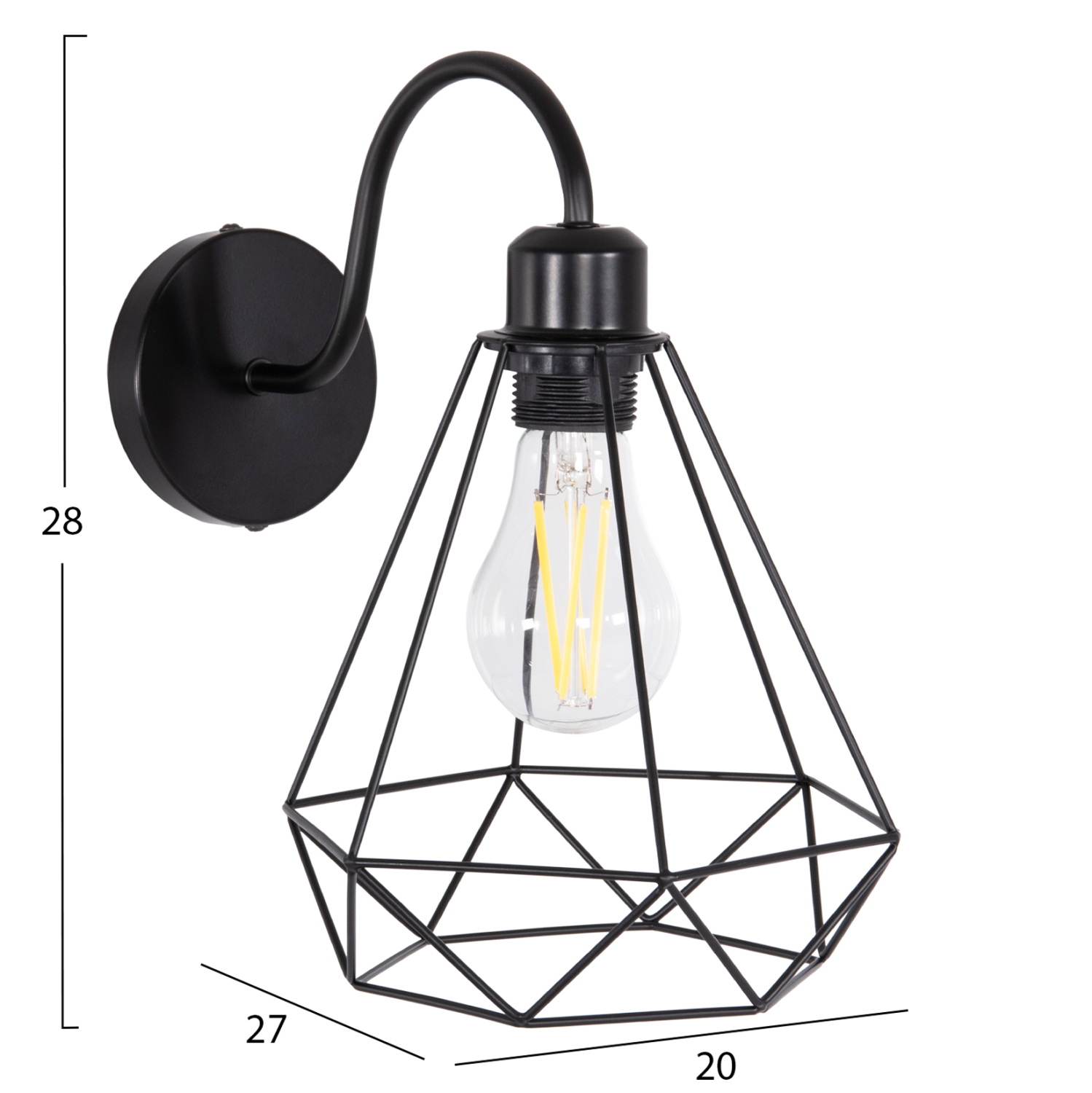 ΑΠΛΙΚΑ ΤΟΙΧΟΥ FB94468 ΜΕΤΑΛΛΟ ΣΕ ΜΑΥΡΟ 20x27x28Υεκ. - Image 2