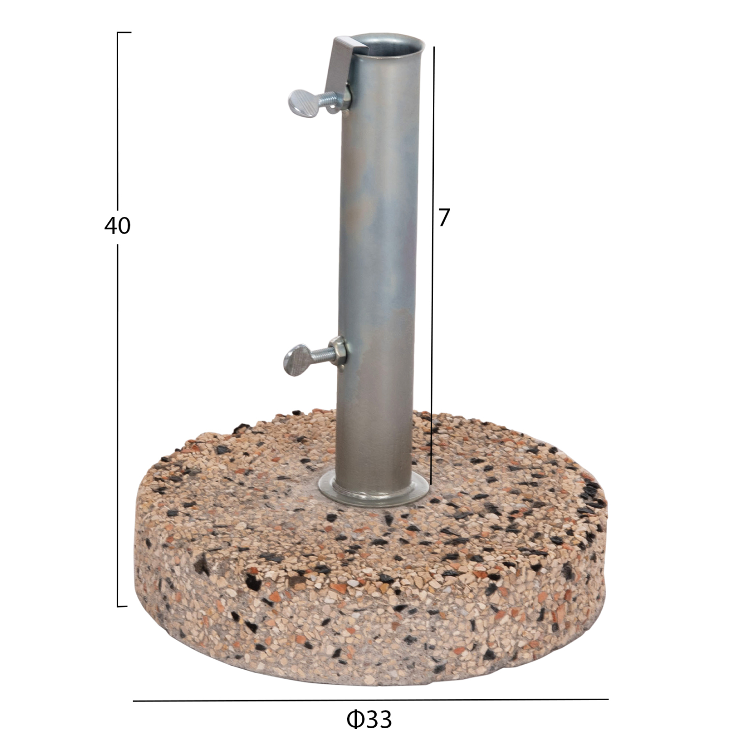 ΒΑΣΗ ΟΜΠΡΕΛΑΣ ΨΗΦΙΔΑ 15KG FB95476.15 ΜΕ ΣΩΛΗΝΑ ΔΙΑΜΕΤΡΟΥ Φ52 - Image 2