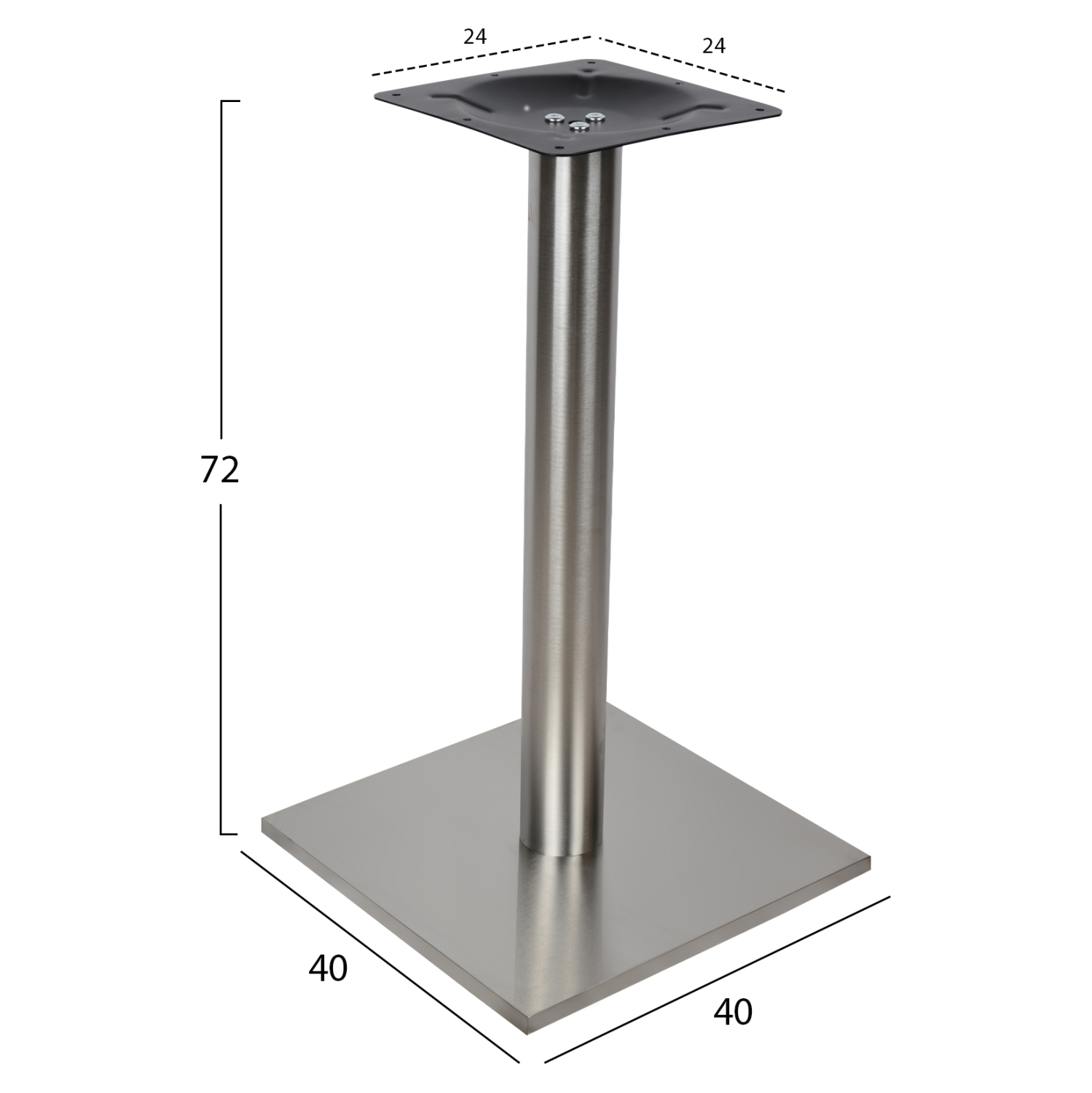 ΒΑΣΗ ΤΡΑΠΕΖΙΟΥ INOX FB9421 ΜΕ ΡΕΓΟΥΛΑΤΟΡΟΥΣ 40x40x72Y εκ. - Image 2