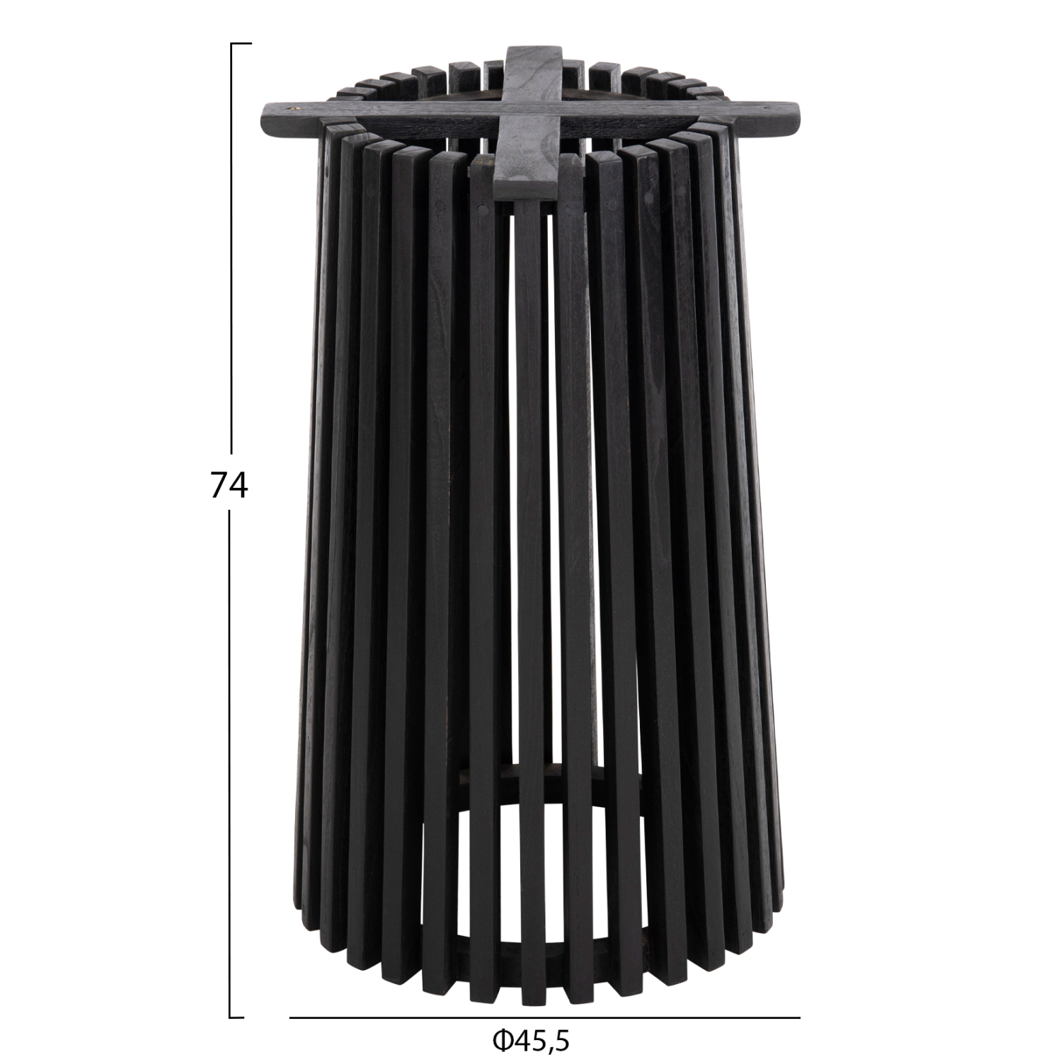 ΒΑΣΗ ΤΡΑΠΕΖΙΟΥ ΕΣΩΤ.ΧΩΡΟΥ ΣΤΡΟΓΓΥΛΗ FB99459.12 MINDI ΞΥΛΟ ΣΕ ΜΑΥΡΟ ΧΡΩΜΑ Φ60x74Yεκ. - Image 2