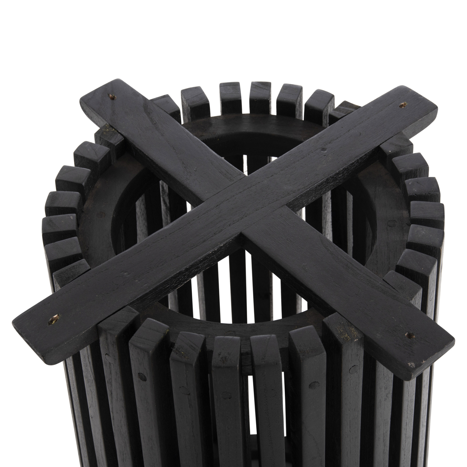 ΒΑΣΗ ΤΡΑΠΕΖΙΟΥ ΕΣΩΤ.ΧΩΡΟΥ ΣΤΡΟΓΓΥΛΗ FB99459.12 MINDI ΞΥΛΟ ΣΕ ΜΑΥΡΟ ΧΡΩΜΑ Φ60x74Yεκ. - Image 4