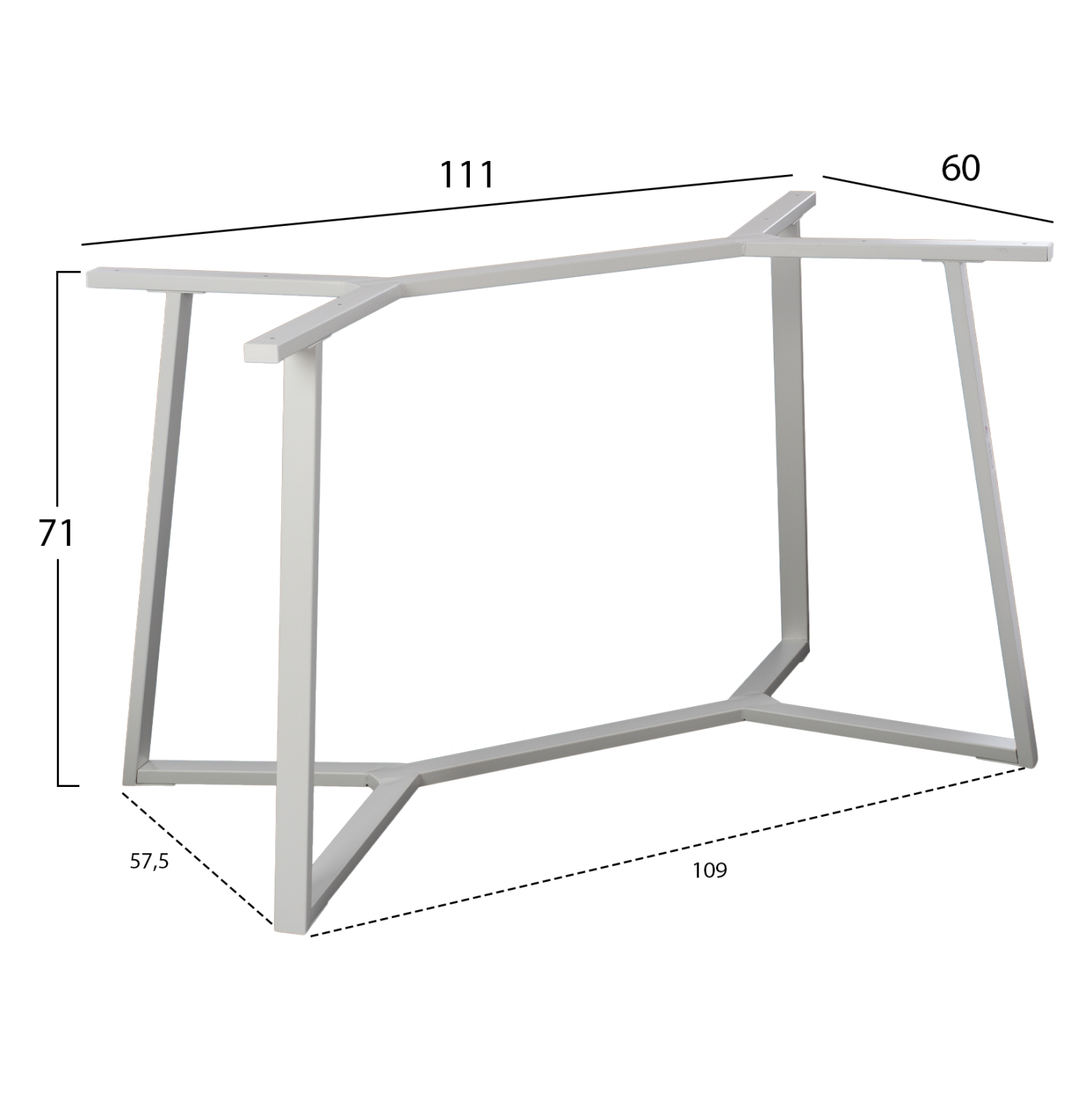 ΒΑΣΗ ΤΡΑΠΕΖΙΟΥ ΛΕΥΚΗ ΜΕΤΑΛΛΙΚΗ FB9471.02 111X60X71Υ εκ. - Image 2