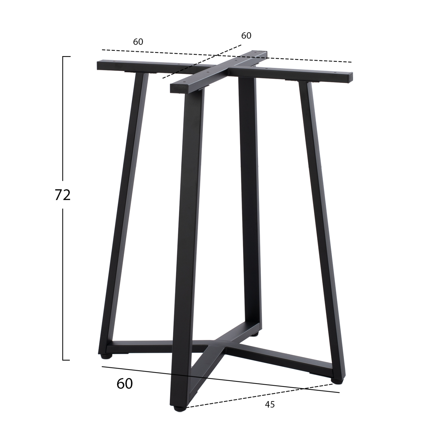 ΒΑΣΗ ΤΡΑΠΕΖΙΟΥ ΜΑΥΡΗ ΜΕΤΑΛΛΙΚΗ FB9470.01 60x60x72Υ εκ. - Image 2