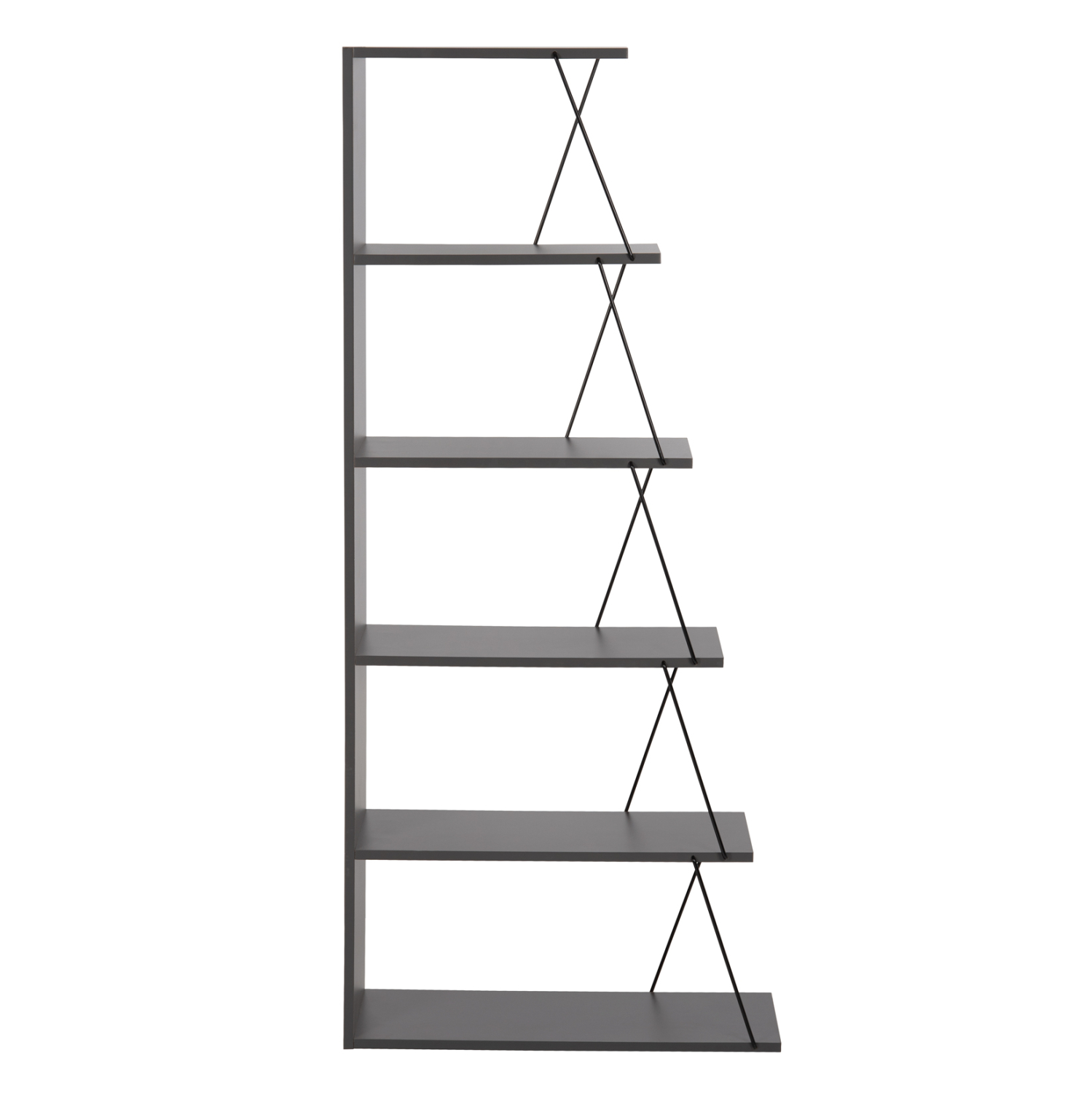 ΒΙΒΛΙΟΘΗΚΗ FB92241.20 ΓΚΡΙ ΜΕΛΑΜΙΝΗ-ΜΑΥΡΕΣ ΜΕΤΑΛ. ΒΕΡΓΕΣ 65x22-24x146Υεκ. - Image 3