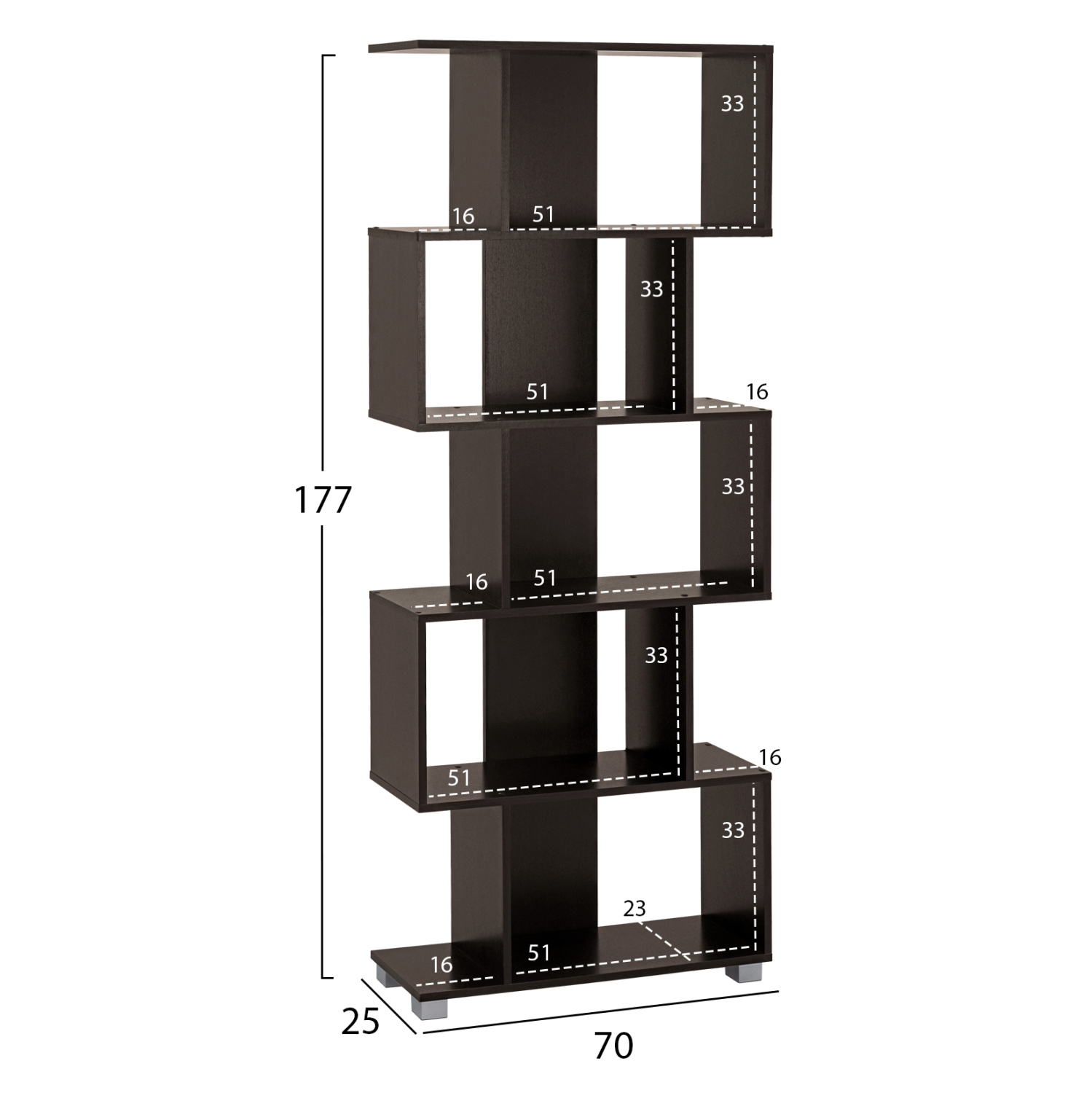 ΒΙΒΛΙΟΘΗΚΗ ΜΕΛΑΜΙΝΗΣ FB92385.01 ΒΕΓΓΕ 70x25x177Υ εκ. - Image 2