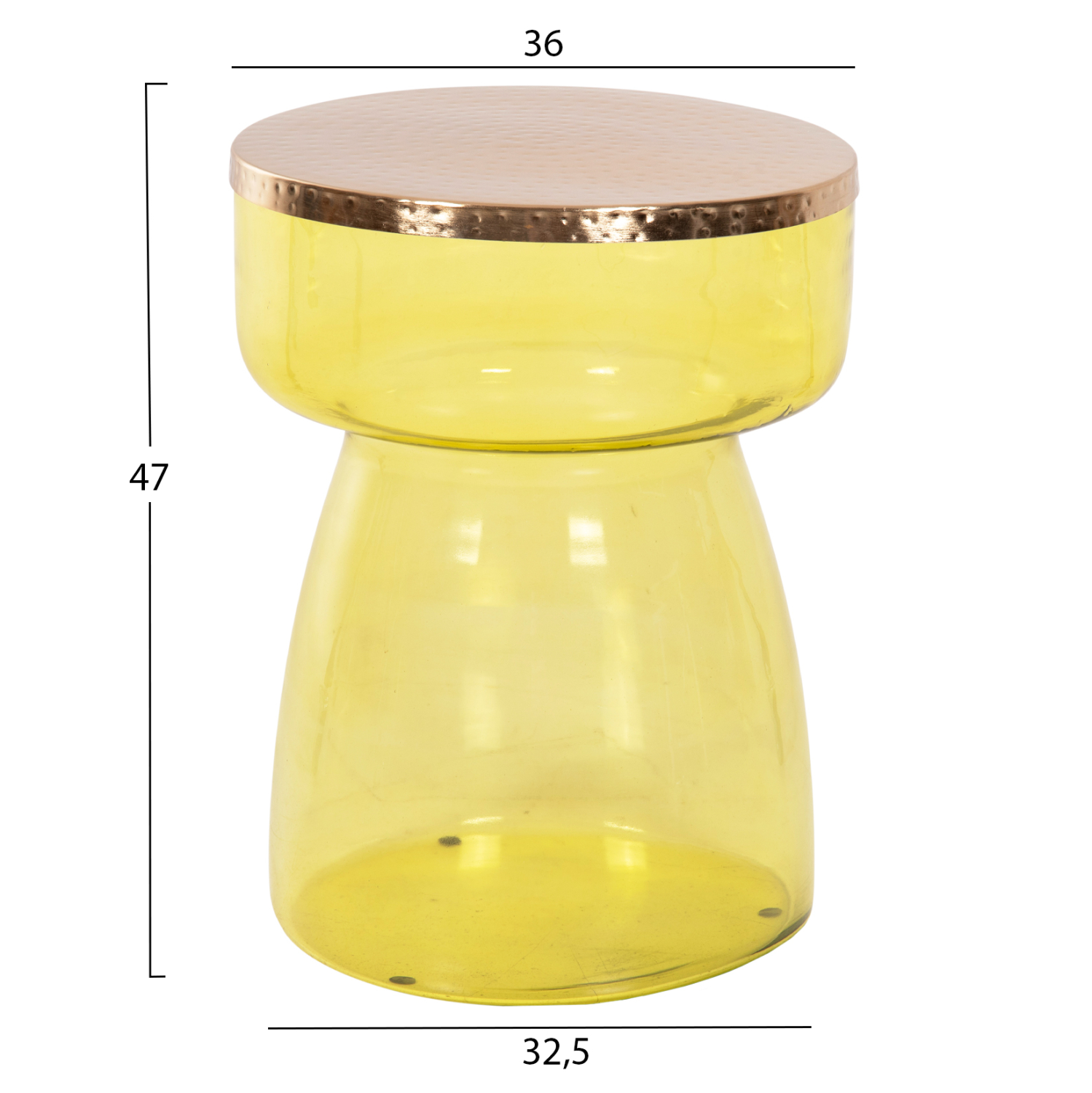 ΒΟΗΘΗΤΙΚΟ ΤΡΑΠΕΖΑΚΙ FB99731 ΓΥΑΛΙ ΠΡΑΣΙΝΩΠΟ-ΧΡΥΣΟ ΜΕΤΑΛΛΟ TOP Φ36x47Υεκ. - Image 2