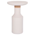 ΒΟΗΘΗΤΙΚΟ ΤΡΑΠΕΖΙ FB918169.02 FIBER CEMENT ΛΕΥΚΟ-ΦΥΣΙΚΟ RATTAN--Φ40x61Υεκ.