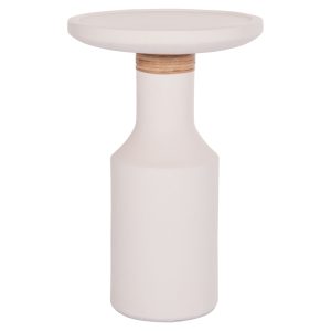 ΒΟΗΘΗΤΙΚΟ ΤΡΑΠΕΖΙ FB918169.02 FIBER CEMENT ΛΕΥΚΟ-ΦΥΣΙΚΟ RATTAN--Φ40x61Υεκ.