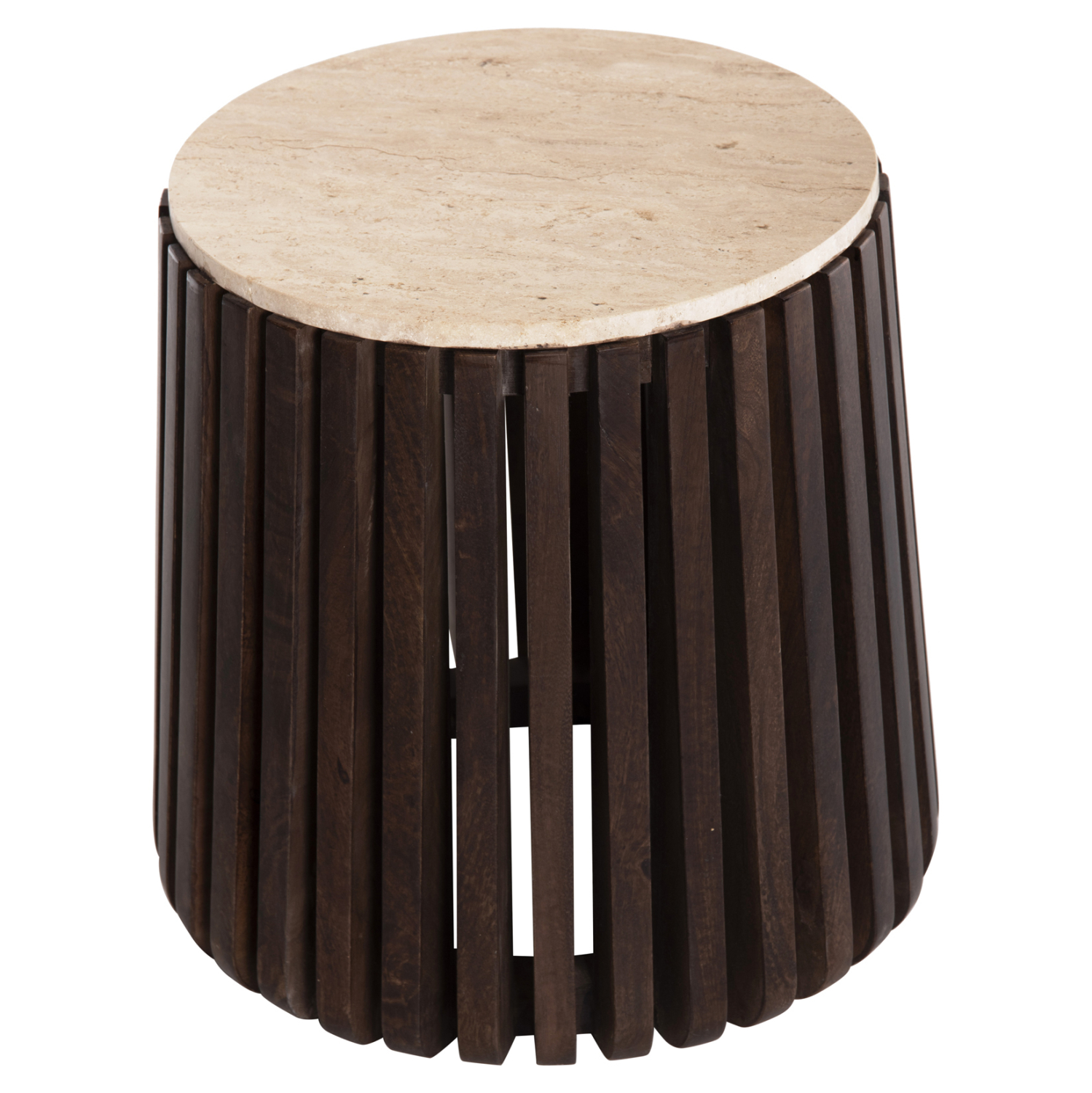 ΒΟΗΘΗΤΙΚΟ ΤΡΑΠΕΖΙ FB99711 ΜΑΣΙΦ ΞΥΛΟ ΑΚΑΚΙΑΣ ΣΕ ΚΑΦΕ-ΤΡΑΒΕΡΤΙΝA Φ50x50Υεκ. - Image 3