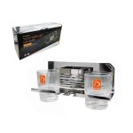 Κομψή και πρακτική βάση οδοντόβουρτσας μπάνιου με δύο ποτήρια