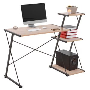 ΓΡΑΦΕΙΟ FB99317 ΜΕΤΑΛΛΙΚΟ ΜΑΥΡΟ ΜΕ MDF ΕΠΙΦΑΝΕΙΑ ΣΕ ΟΑΚ 116X48X89