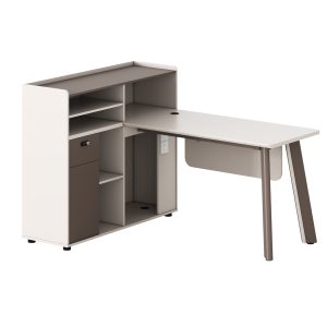 ΓΡΑΦΕΙΟ ΑΡΙΣΤΕΡΗ ΓΩΝΙΑ NEWLINE FB918275L ΜΕΛΑΜΙΝΗ ΕΚΡΟΥ-ΠΟΔΙΑ ΑΛΟΥΜΙΝΙΟΥ 160x120x105Υεκ