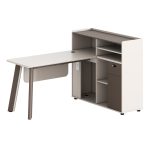 ΓΡΑΦΕΙΟ ΔΕΞΙΑ ΓΩΝΙΑ FB918275R ΜΕΛΑΜΙΝΗ ΕΚΡΟΥ--ΠΟΔΙΑ ΑΛΟΥΜΙΝΙΟΥ 160x120x105Υεκ