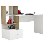 ΓΡΑΦΕΙΟ ΜΕΛΑΜΙΝΗΣ ΜΕ ΒΙΒΛΙΟΘΗΚΗ FB98993.02 ΛΕΥΚΟ SONAMA 149x48x105Y εκ.