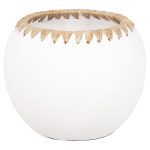 ΔΙΑΚΟΣΜΗΤΙΚΟ ΒΑΖΟ FB94375 ΤΕΡΑΚΟΤΑ ΣΕ ΛΕΥΚΟ ΜΕ ΠΛΕΞΗ ΨΑΘΑΣ ΣΤΟ ΣΤΟΜΙΟ Φ29x23Υεκ.