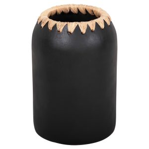 ΔΙΑΚΟΣΜΗΤΙΚΟ ΒΑΖΟ FB94376 ΤΕΡΑΚΟΤΑ ΣΕ ΜΑΥΡΟ ΜΕ ΠΛΕΞΗ ΣΤΟ ΣΤΟΜΙΟ Φ21Χ32εκ.