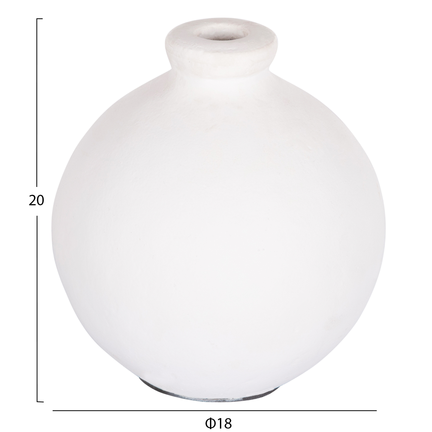 ΔΙΑΚΟΣΜΗΤΙΚΟ ΒΑΖΟ FB94410 ΤΕΡΑΚΟΤΑ ΣΕ ΛΕΥΚΟ 18x18x20Υεκ. - Image 2