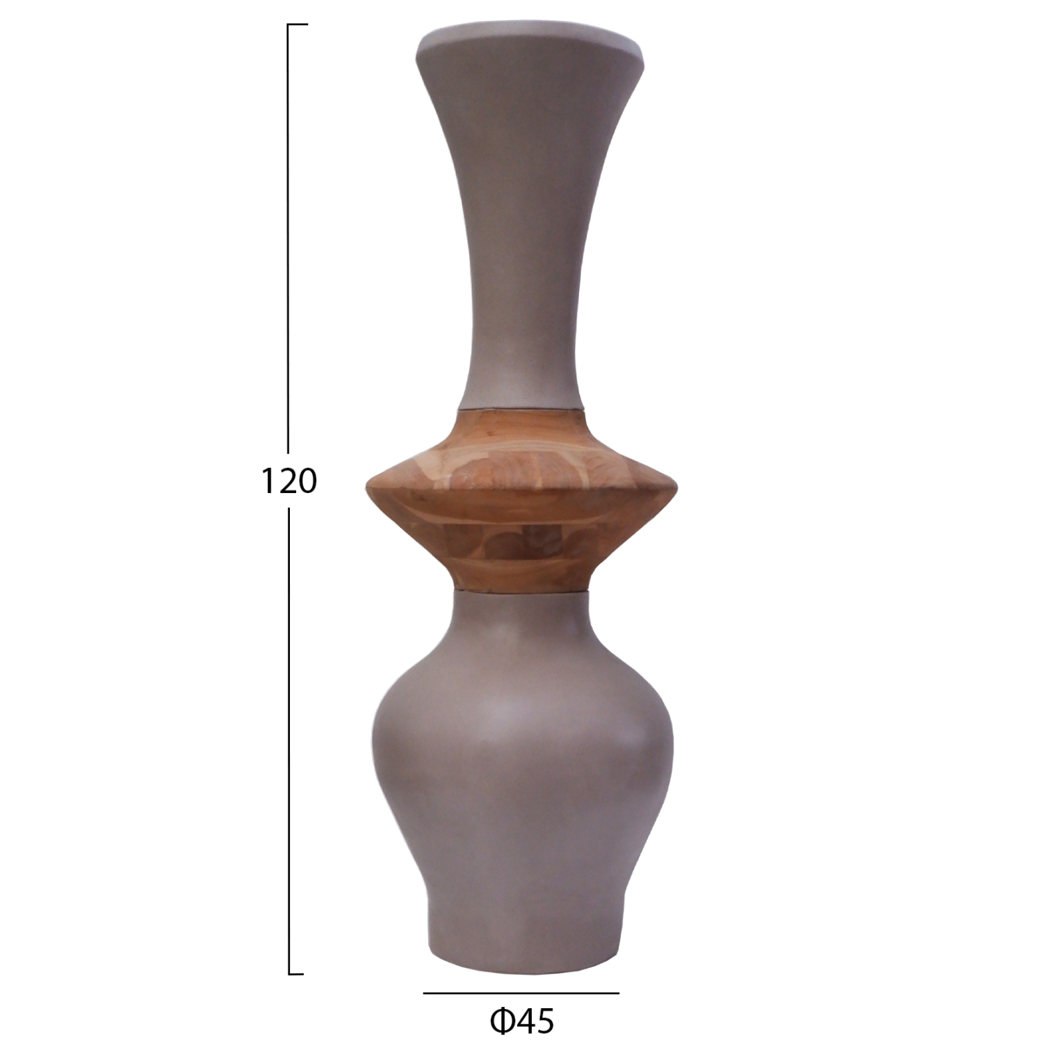 ΔΙΑΚΟΣΜΗΤΙΚΟ ΒΑΖΟ ΔΑΠΕΔΟY FB94660.05S FIBER CEMENT TAUPE--ΞΥΛΟ ΤΕΑΚ Φ45x120Υεκ - Image 2