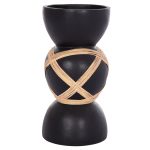 ΔΙΑΚΟΣΜΗΤΙΚΟ ΒΑΖΟ ΔΑΠΕΔΟY FB94672.01L TERRACOTTA ΜΑΥΡΟ-RATTAN Φ32x62.5Υεκ