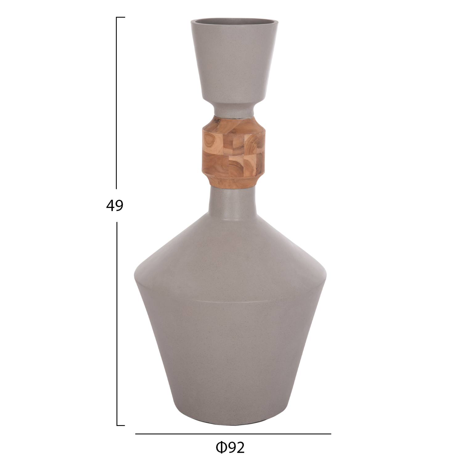 ΔΙΑΚΟΣΜΗΤΙΚΟ ΒΑΖΟ ΔΑΠΕΔΟΥ FB94661.03 FIBER CEMENT ΓΚΡΙ--ΞΥΛΟ ΤΕΑΚ Φ60x115Υεκ. - Image 2