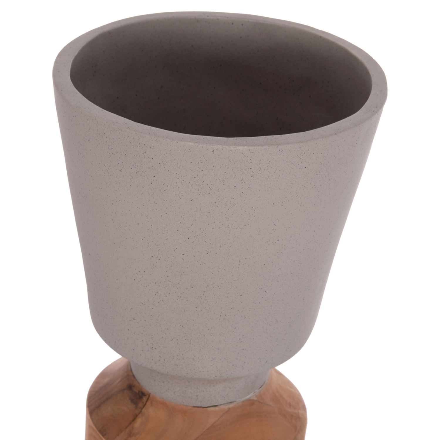 ΔΙΑΚΟΣΜΗΤΙΚΟ ΒΑΖΟ ΔΑΠΕΔΟΥ FB94661.03 FIBER CEMENT ΓΚΡΙ--ΞΥΛΟ ΤΕΑΚ Φ60x115Υεκ. - Image 4