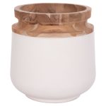 ΔΙΑΚΟΣΜΗΤΙΚΟ ΒΑΖΟ ΔΑΠΕΔΟΥ FB94662.02L FIBER CEMENT ΛΕΥΚΟ--ΞΥΛΟ ΤΕΑΚ Φ41x47Υεκ.