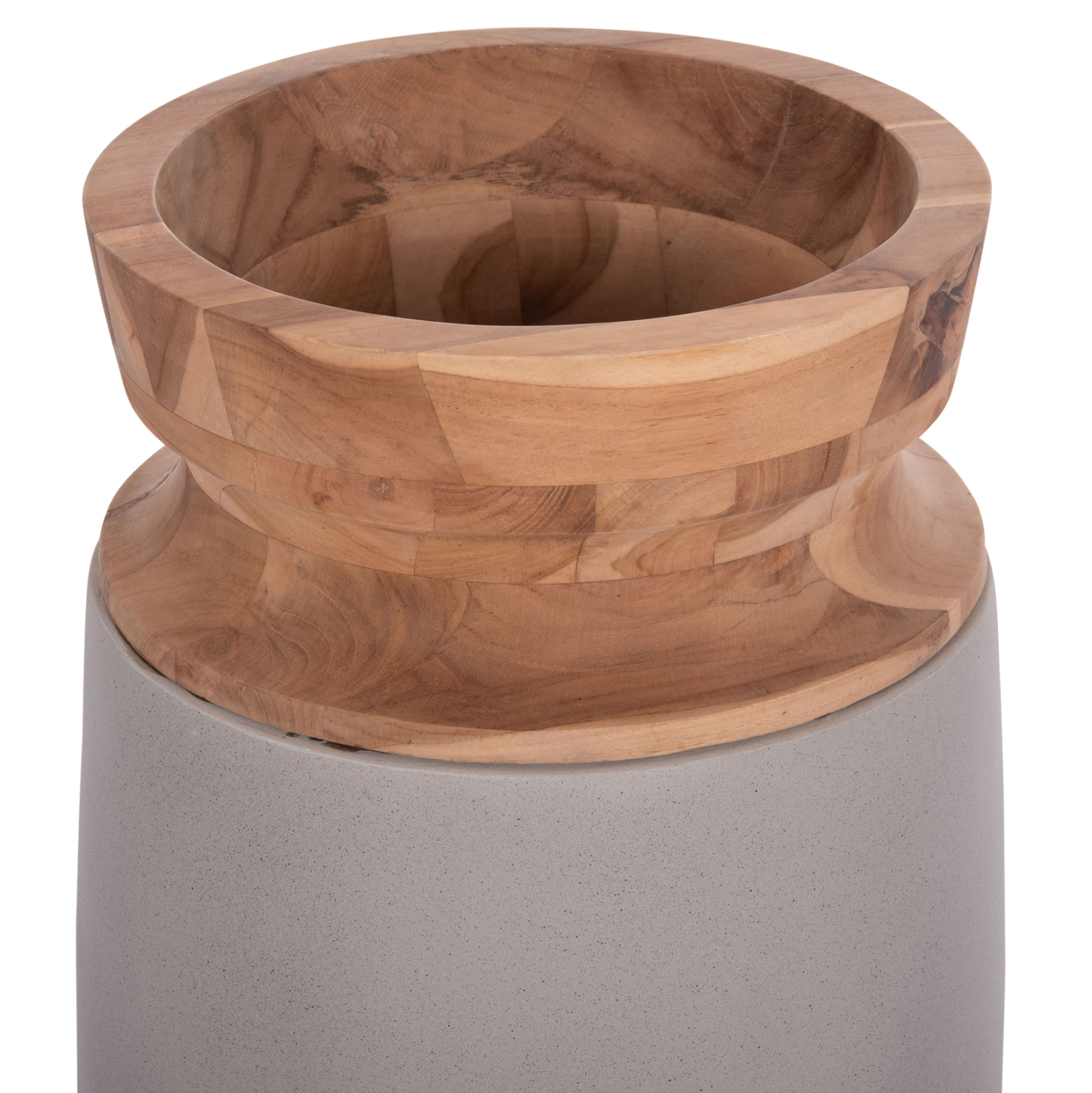 ΔΙΑΚΟΣΜΗΤΙΚΟ ΒΑΖΟ ΔΑΠΕΔΟΥ FB94662.03S FIBER CEMENT ΓΚΡΙ--ΞΥΛΟ ΤΕΑΚ Φ34x60Υεκ. - Image 4