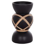 ΔΙΑΚΟΣΜΗΤΙΚΟ ΒΑΖΟ ΔΑΠΕΔΟΥ FB94672.01S TERRACOTTA ΜΑΥΡΟ-RATTAN Φ27.5x50Υ