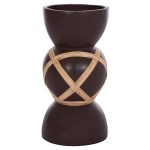 ΔΙΑΚΟΣΜΗΤΙΚΟ ΒΑΖΟ ΔΑΠΕΔΟΥ FB94672.07L TERRACOTTA ΣΟΚΟΛΑΤΙ-RATTAN Φ32x62.5Υεκ