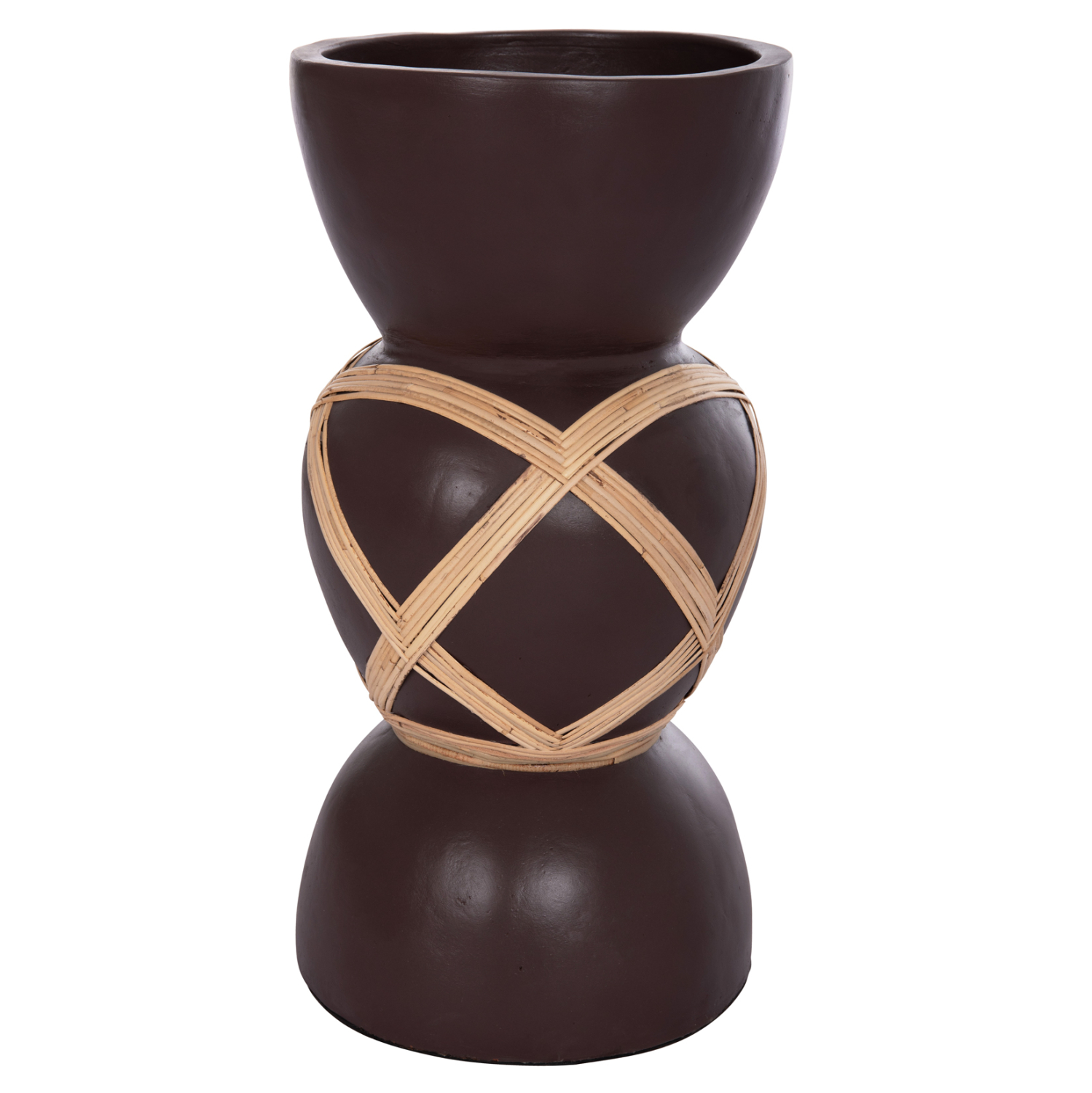 ΔΙΑΚΟΣΜΗΤΙΚΟ ΒΑΖΟ ΔΑΠΕΔΟΥ FB94672.07L TERRACOTTA ΣΟΚΟΛΑΤΙ-RATTAN Φ32x62.5Υεκ - Image 3