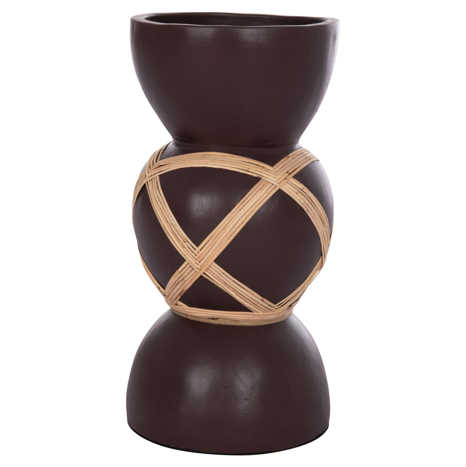 ΔΙΑΚΟΣΜΗΤΙΚΟ ΒΑΖΟ ΔΑΠΕΔΟΥ FB94672.07L TERRACOTTA ΣΟΚΟΛΑΤΙ-RATTAN Φ32x62.5Υεκ - Image 4