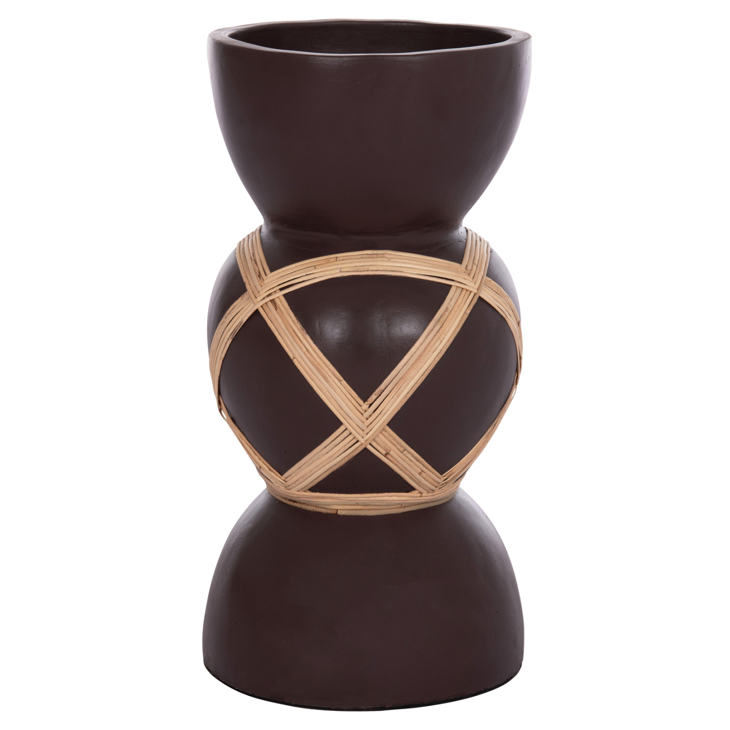 ΔΙΑΚΟΣΜΗΤΙΚΟ ΒΑΖΟ ΔΑΠΕΔΟΥ FB94672.07L TERRACOTTA ΣΟΚΟΛΑΤΙ-RATTAN Φ32x62.5Υεκ