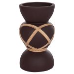 ΔΙΑΚΟΣΜΗΤΙΚΟ ΒΑΖΟ ΔΑΠΕΔΟΥ FB94672.07S TERRACOTTA ΣΟΚΟΛΑΤΙ-RATTAN Φ27.5x50Υεκ