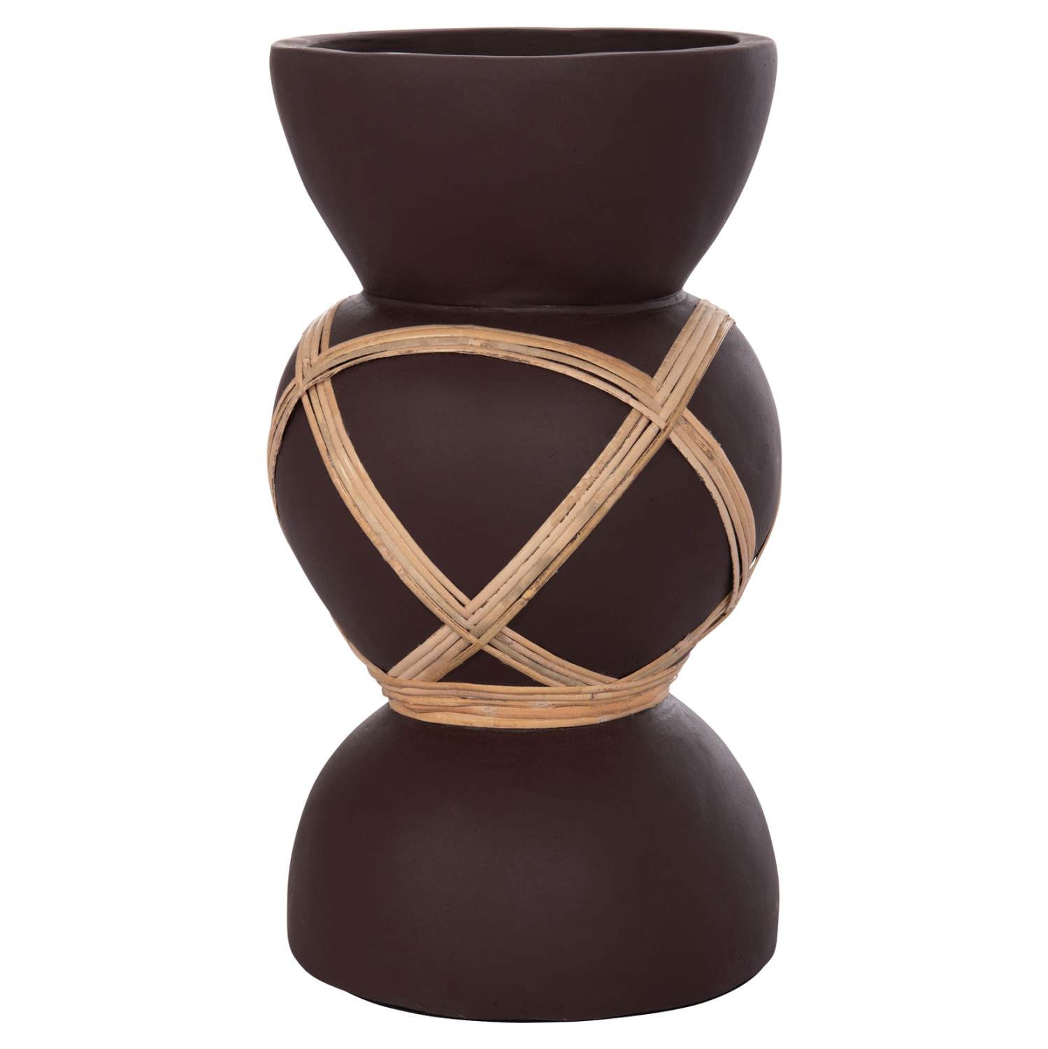 ΔΙΑΚΟΣΜΗΤΙΚΟ ΒΑΖΟ ΔΑΠΕΔΟΥ FB94672.07S TERRACOTTA ΣΟΚΟΛΑΤΙ-RATTAN Φ27.5x50Υεκ - Image 4