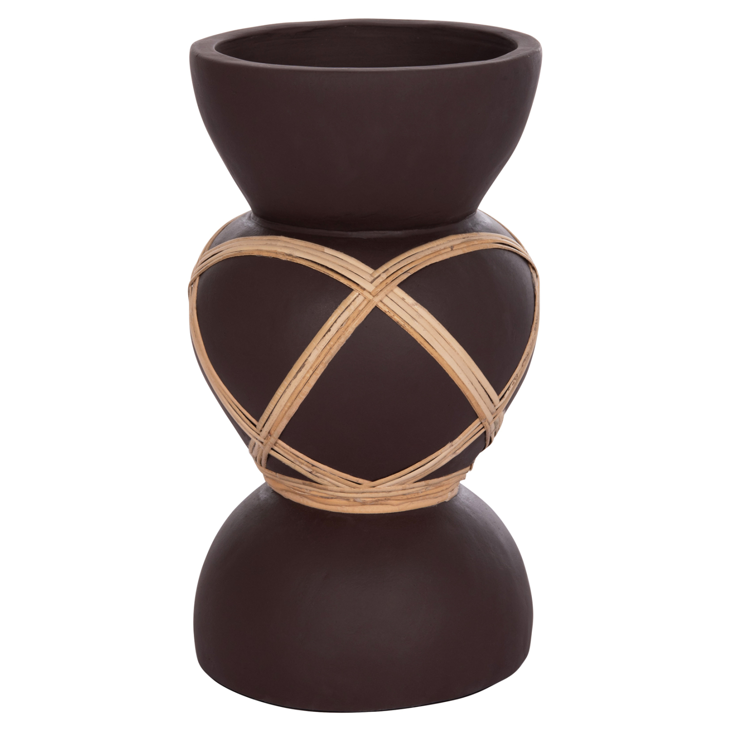 ΔΙΑΚΟΣΜΗΤΙΚΟ ΒΑΖΟ ΔΑΠΕΔΟΥ FB94672.07S TERRACOTTA ΣΟΚΟΛΑΤΙ-RATTAN Φ27.5x50Υεκ