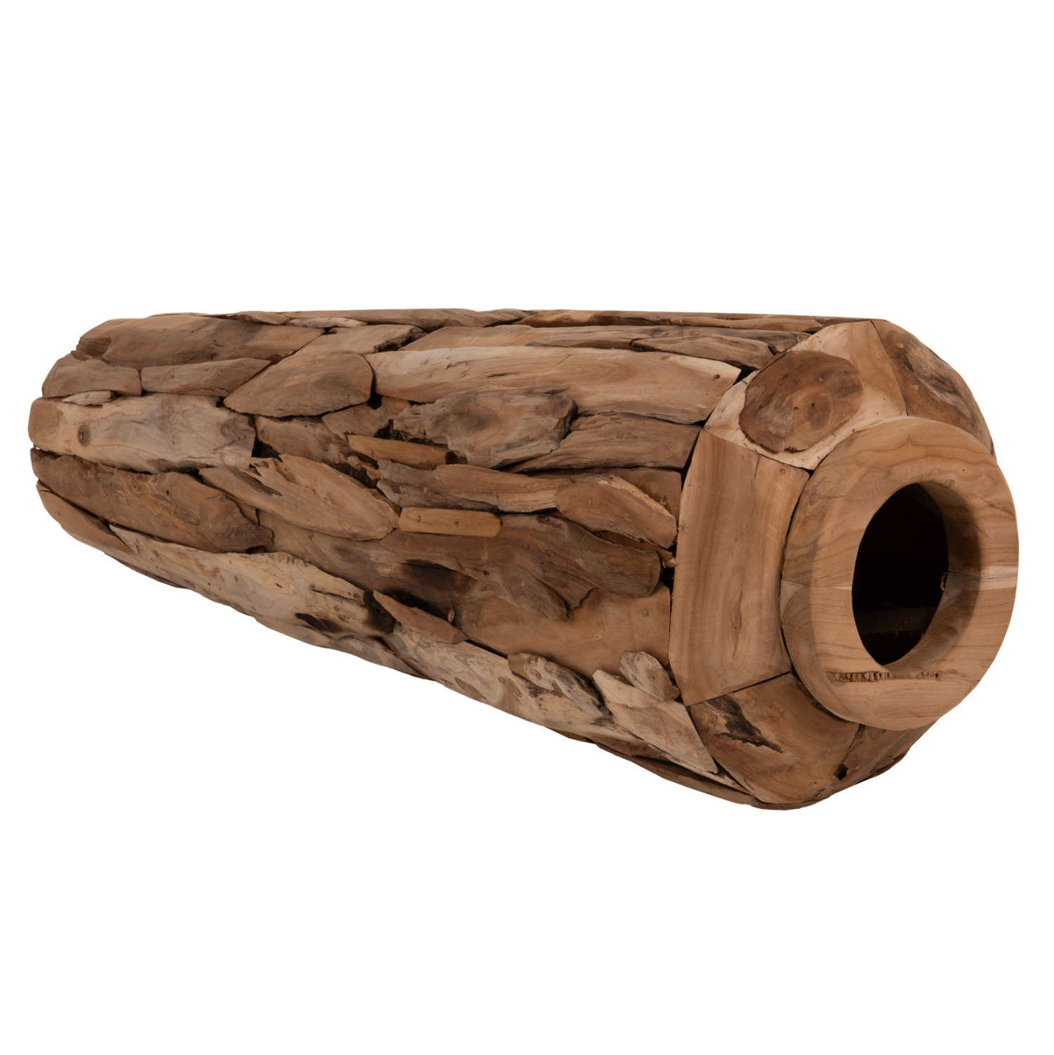 ΔΙΑΚΟΣΜΗΤΙΚΟ ΒΑΖΟ ΔΑΠΕΔΟΥ FB97921 ΑΠΟ ΚΟΜΜΑΤΙΑ ΑΝΑΚΥΚΛΩΜΕΝΟΥ ΞΥΛΟΥ TEAK ΣΕ ΦΥΣΙΚΟ Φ50x120Υ εκ. - Image 4