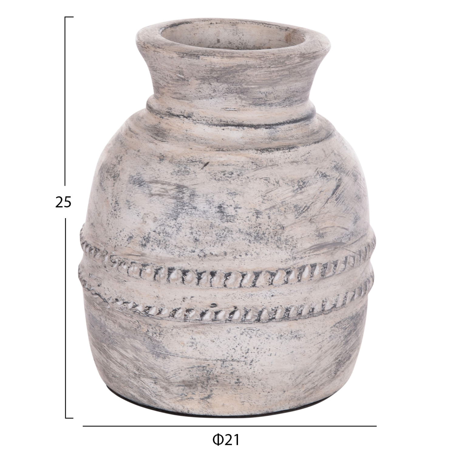 ΔΙΑΚΟΣΜΗΤΙΚΟ ΕΠΙΤΡΑΠΕΖΙΟ ΒΑΖΟ FB94393 ΤΕΡΑΚΟΤΑ ΣΕ ΑΝΟΙΧΤΟ ΓΚΡΙ Φ21x25Υεκ. - Image 2