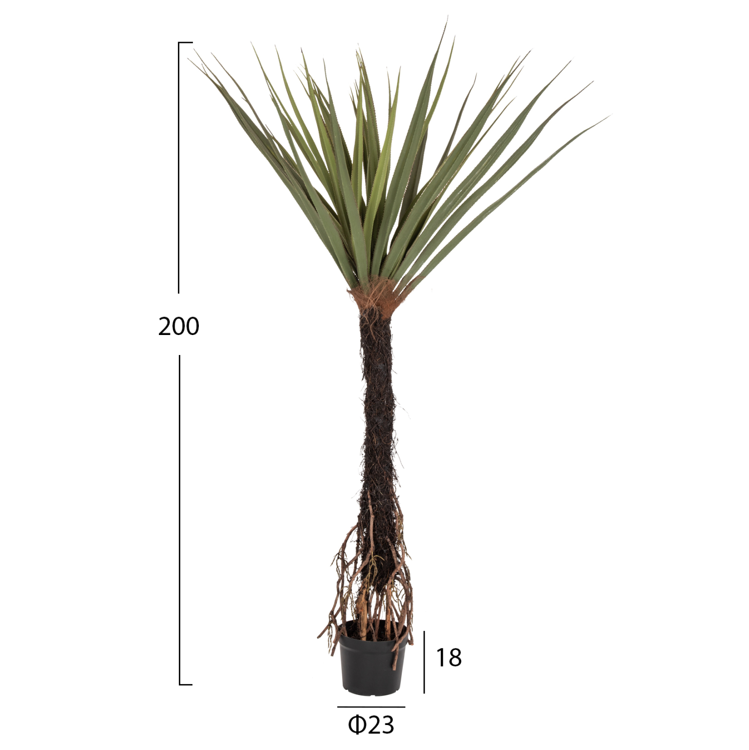 ΔΙΑΚΟΣΜΗΤΙΚΟ ΣΥΝΘΕΤΙΚΟ ΦΥΤΟ FB97989 ΔΕΝΤΡΟ SISAL ΣΕ ΓΛΑΣΤΡΑ 200Υεκ. - Image 2