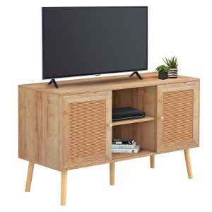 ΕΠΙΠΛΟ TV ΜΕΛΑΜΙΝΗΣ ΜΕ ΠΟΡΤΕΣ RATTAN FB99223.11 ΣΕ ΧΡΩΜΑ ΦΥΣΙΚΟ 120x39x56