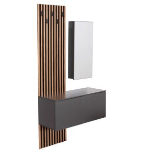 ΕΠΙΠΛΟ ΕΙΣΟΔΟΥ ΜΕ ΚΑΘΡΕΠΤΗ FB918080.02 ΜΕΛΑΜΙΝΗ ΣΟΝΑΜΑ-ΓΚΡΙ 100x37x200Υεκ